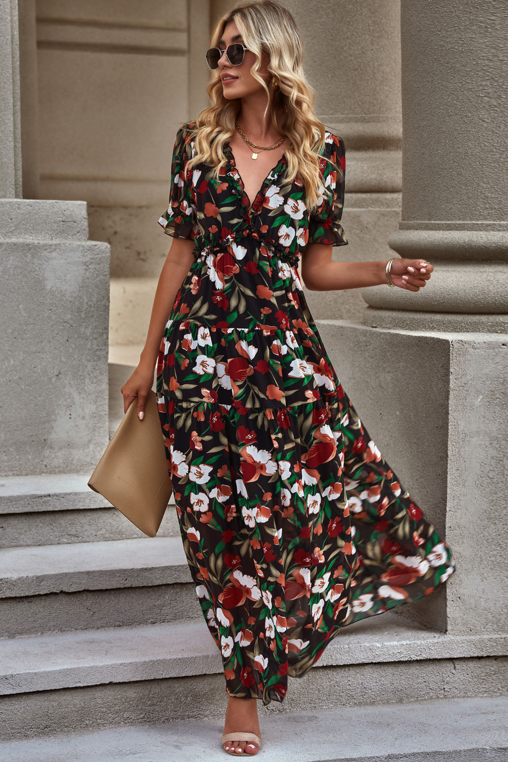 Bonvive | Zomerse boho-jurk met bloemen