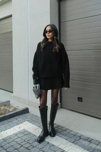 Bonvive | Gebreid Rokpak: Stijlvolle Top en Rok Set voor Elke Gelegenheid