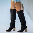 Bonvieve | Casual High Leather Boots for Women – Stylish and Comfortable