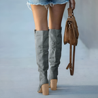 Bonvieve | Casual High Leather Boots for Women – Stylish and Comfortable