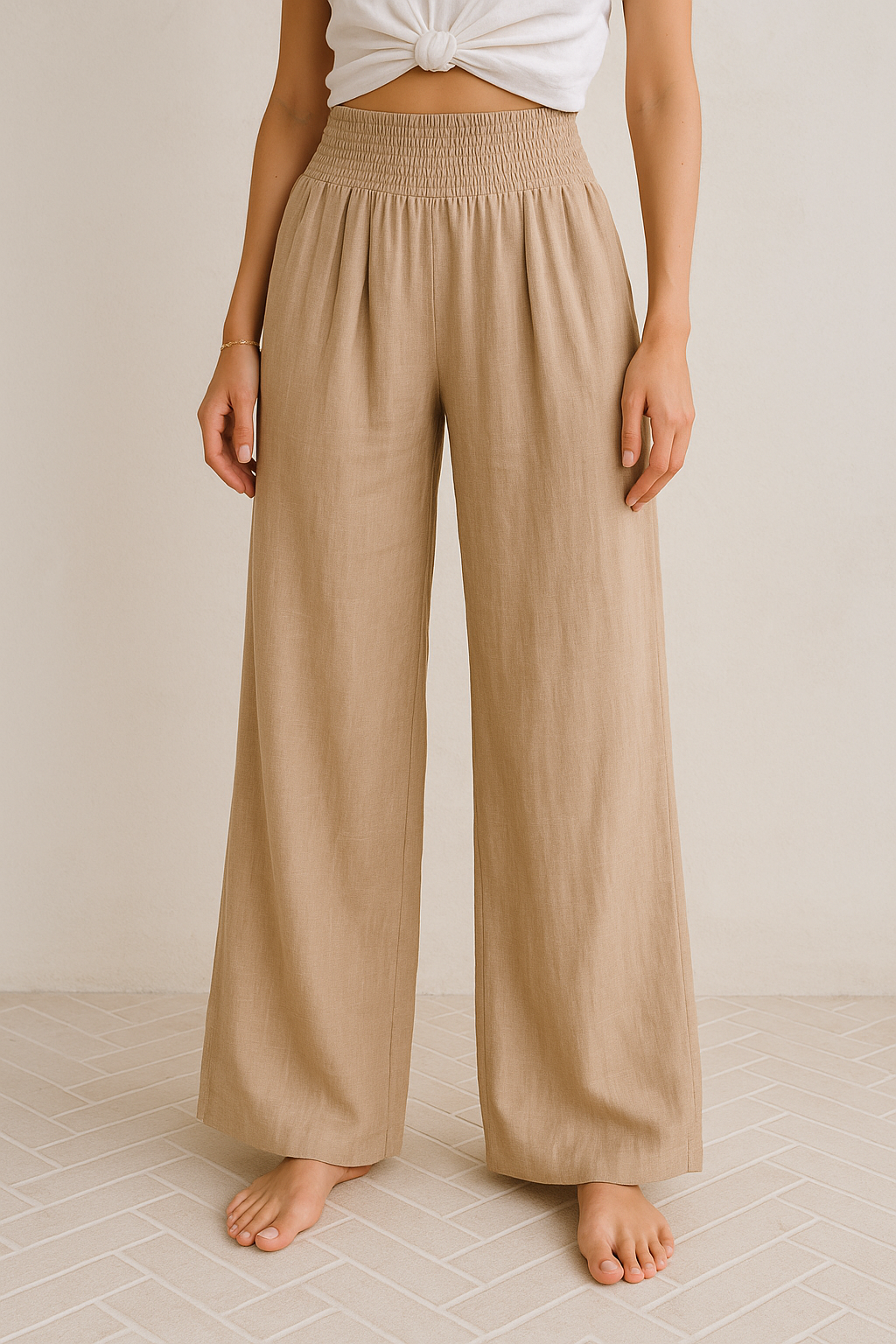 Bonvive | Elegante Linnen Look Broek – Vintage & Comfortabel