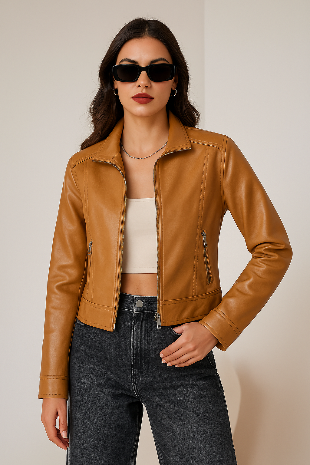 Bonvieve | Stylish Leather Jacket for Women