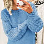 Women’s Oversized Knitted Sweater – Warm Long Sleeves & Comfortable Loose Fit for Fall & Winter