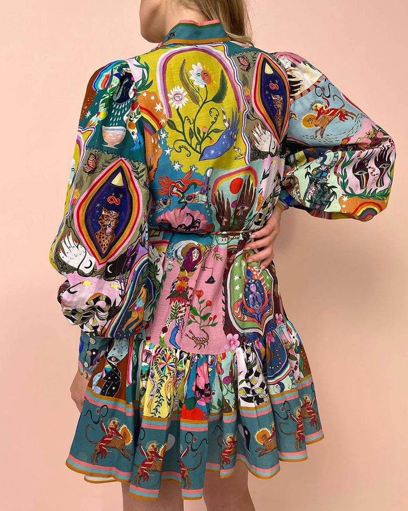 Bonvieve | Floral Lace-Up Dress