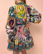 Bonvieve | Floral Lace-Up Dress