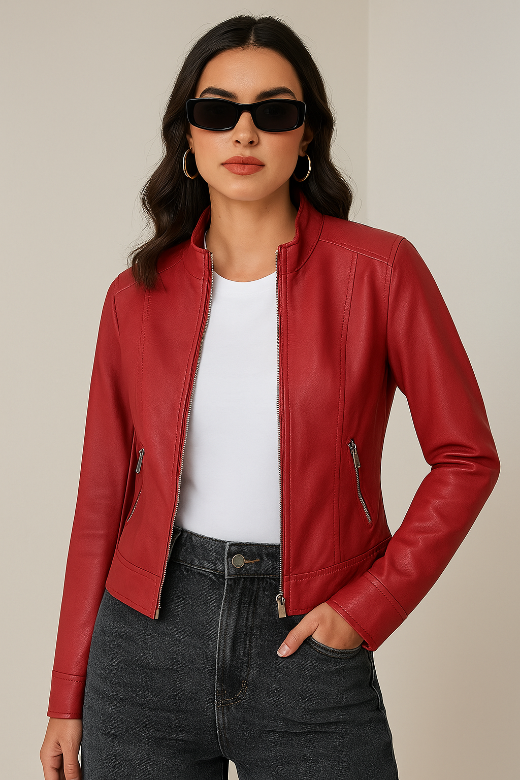 Bonvieve | Stylish Leather Jacket for Women