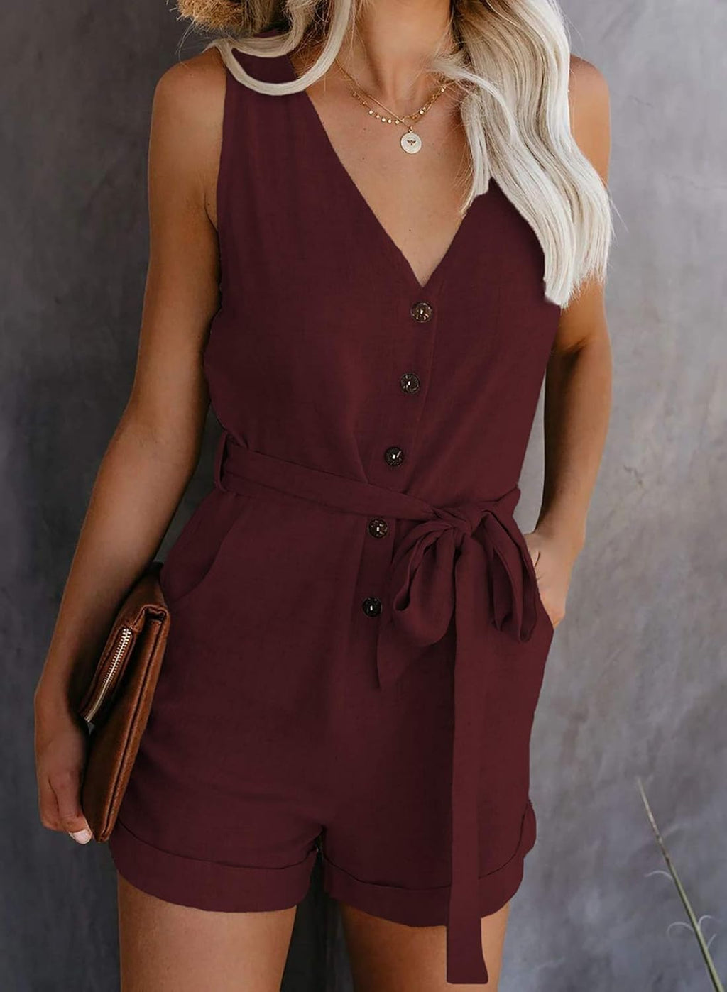 Women’s Summer Romper – Sleeveless, Round Neck, Ruffled, Casual & Comfortable