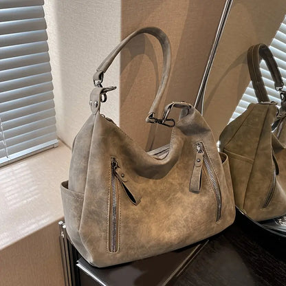 Bonvive | Retro Stijl Grote Hobo Tas