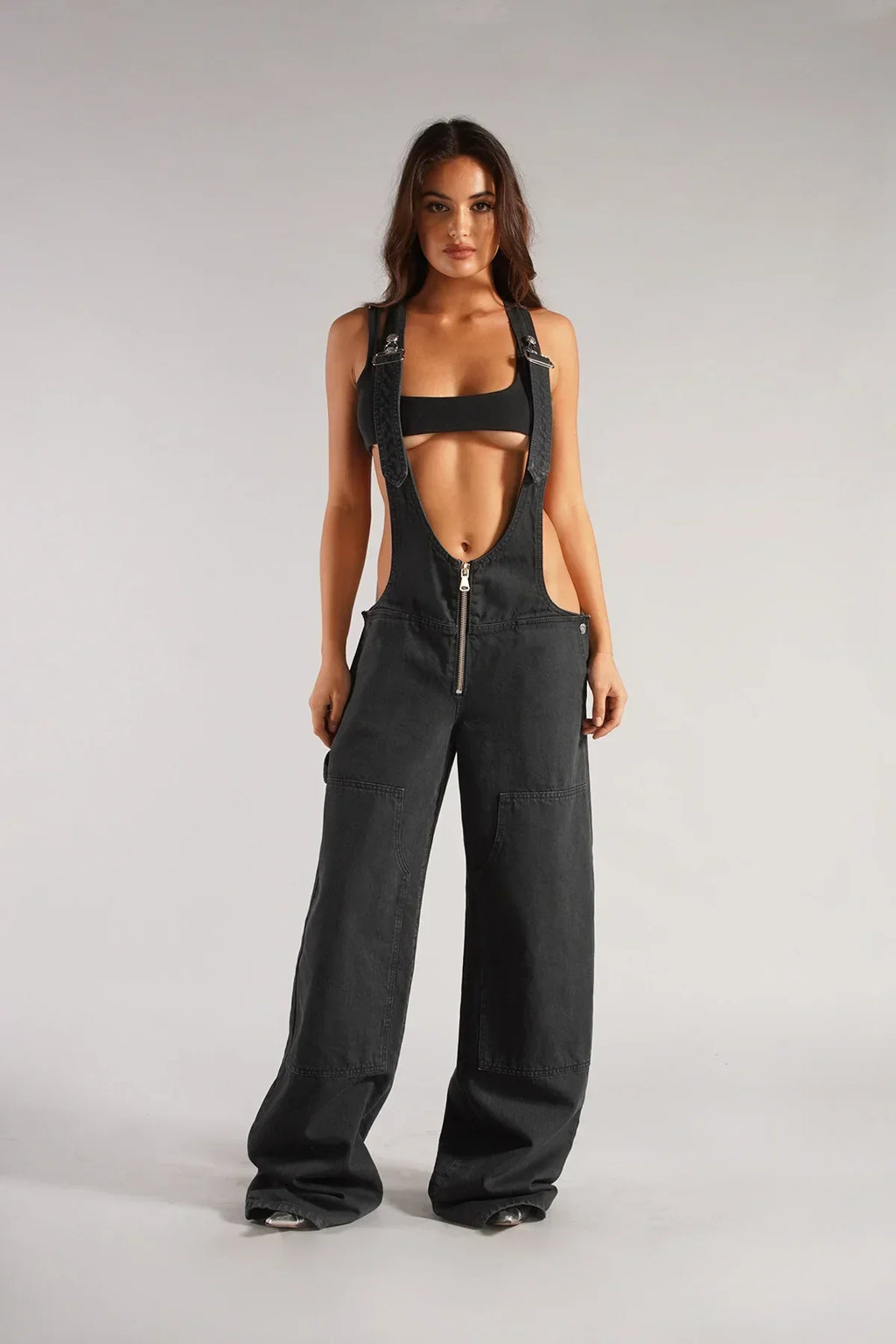 Bonvieve | Denim Jumpsuit with Wide-Leg Pants