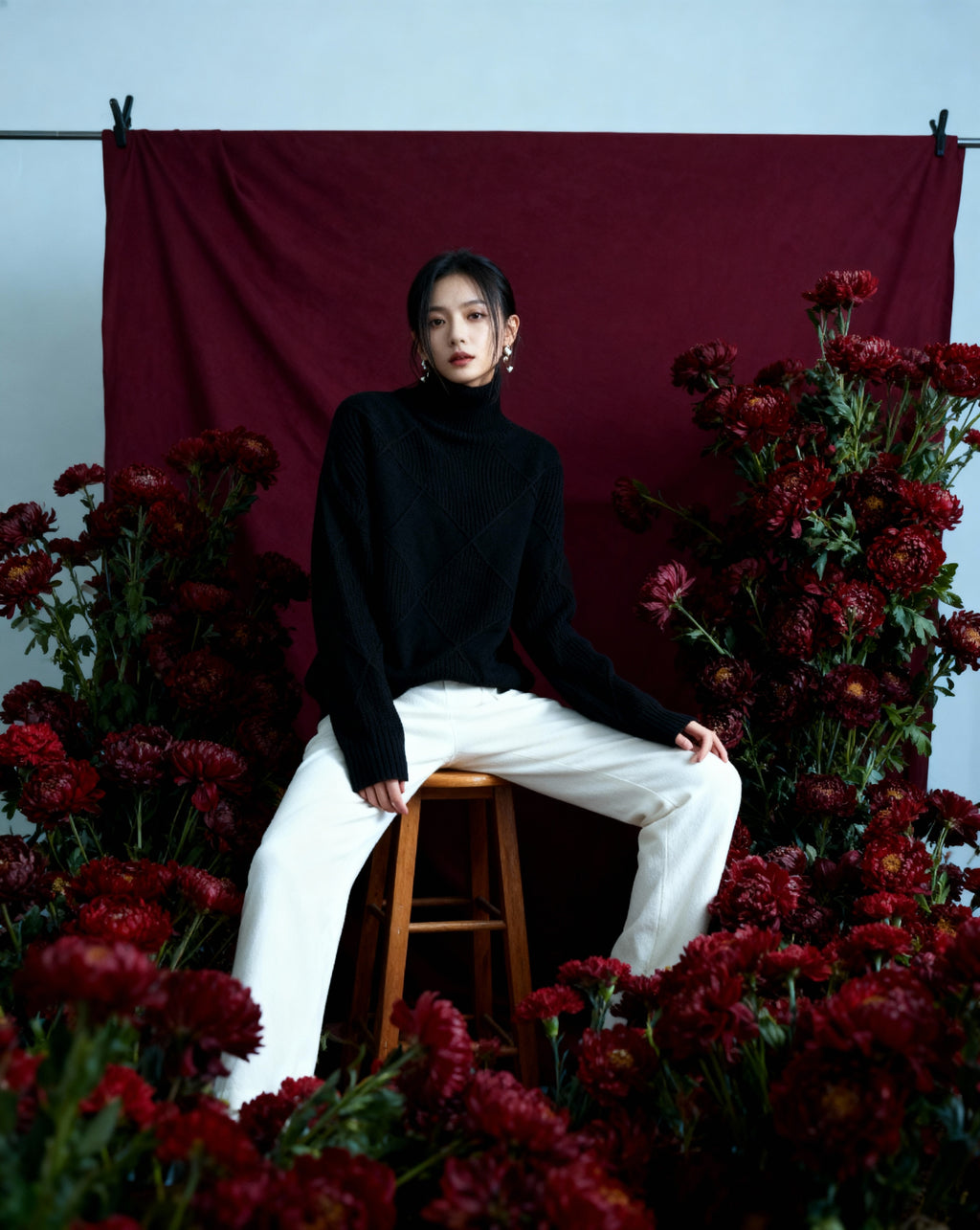 Warm Women’s Knitted Sweater – Soft Turtleneck Pullover for Fall & Winter