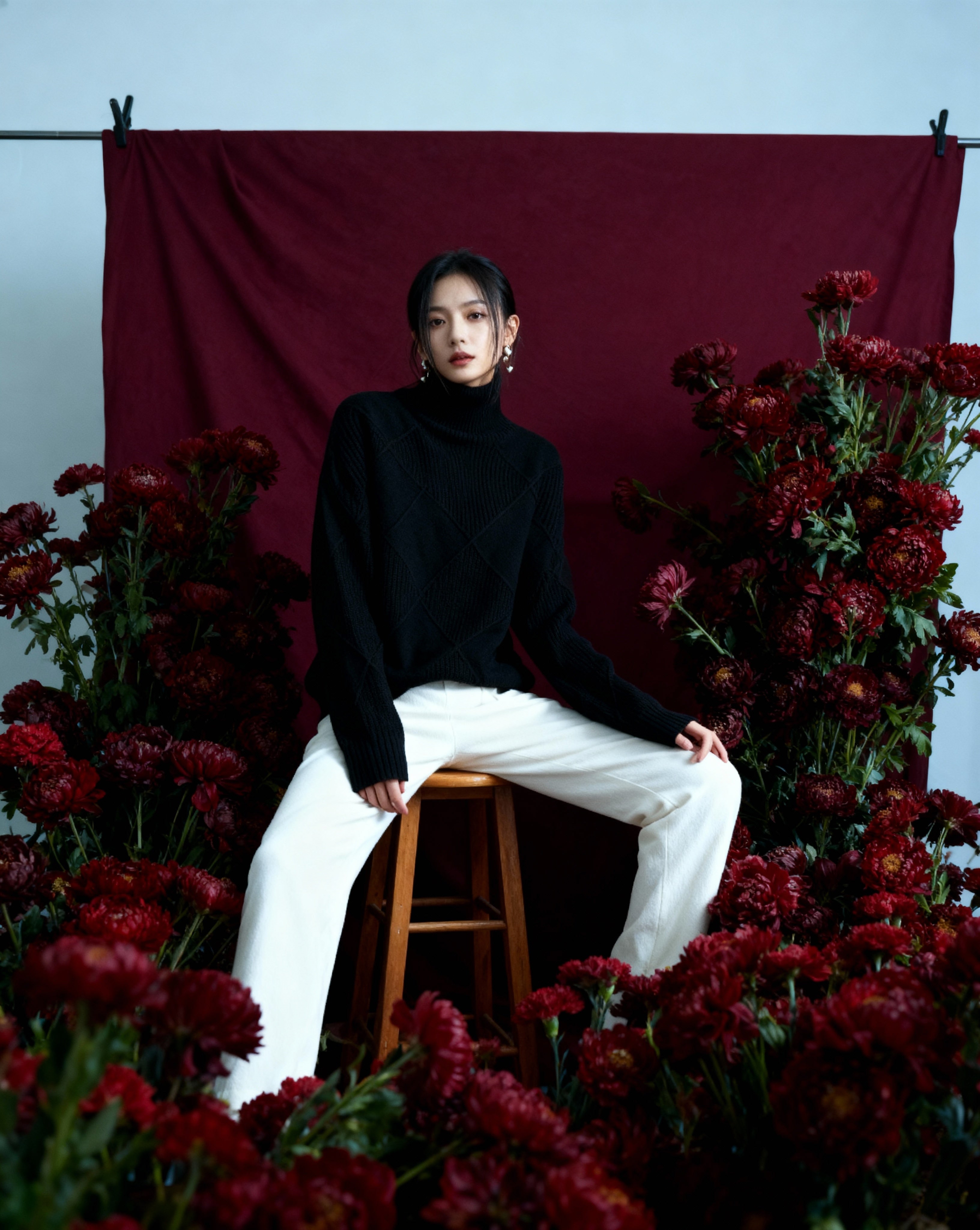 Warm Women’s Knitted Sweater – Soft Turtleneck Pullover for Fall & Winter