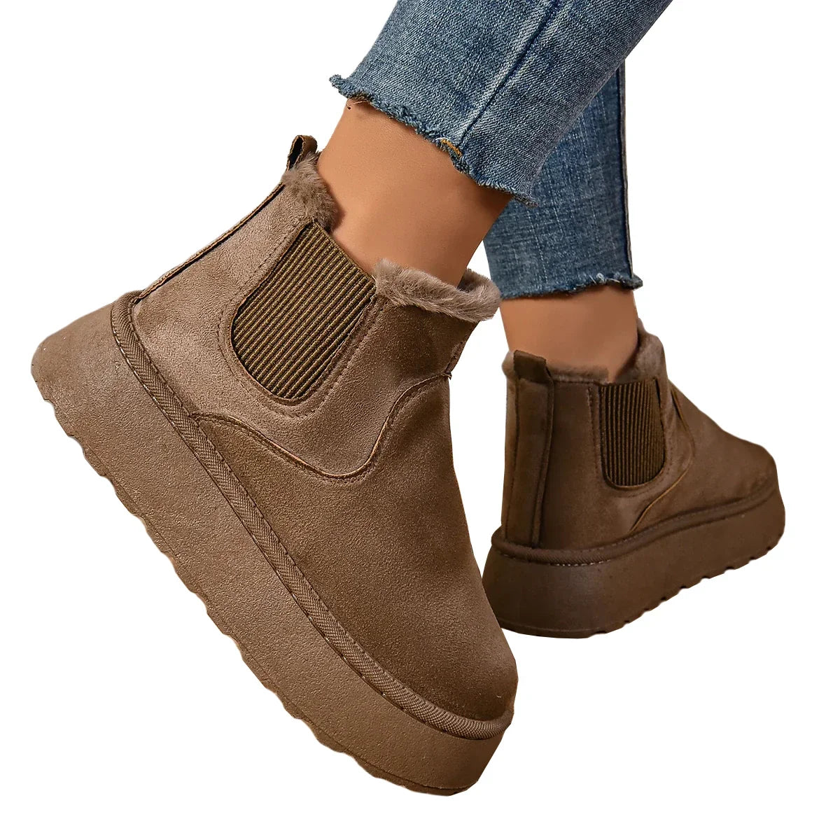 Bonvive | Warme Winterlaarzen , Fuzzy Voering , Antislip Dikke Zool , Voor Vrouwen