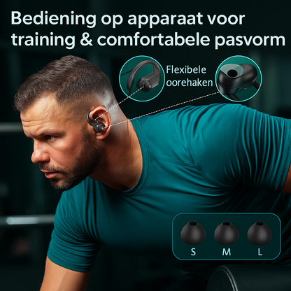 GOLREX GymPro Sport Oordopjes – Draadloos, Comfortabel & Krachtig Geluid
