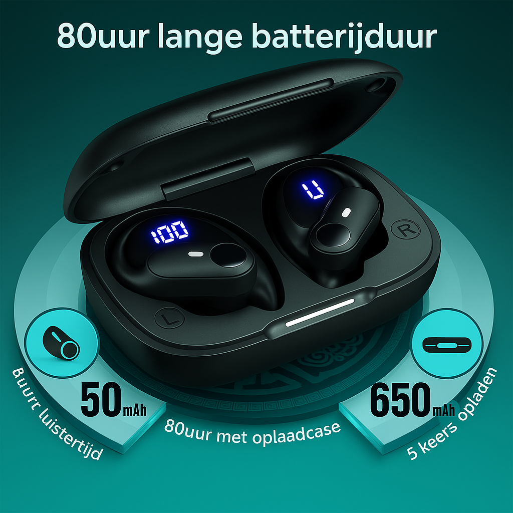 GOLREX GymPro Sport Oordopjes – Draadloos, Comfortabel & Krachtig Geluid