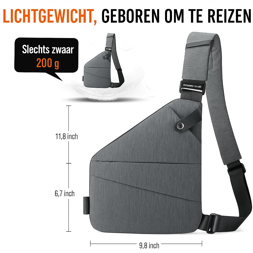 Bonvive | Anti-Diefstal Crossbody Schoudertas – Veilige & Stijlvolle Tas voor Reizen, Werk en Sport