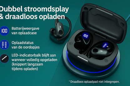 GOLREX GymPro Sport Oordopjes – Draadloos, Comfortabel & Krachtig Geluid