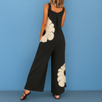 Bonvieve | Women’s Summer Floral Jumpsuit – Wide Legs, Thick Straps & Pockets