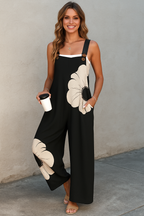Bonvieve | Women’s Summer Floral Jumpsuit – Wide Legs, Thick Straps & Pockets