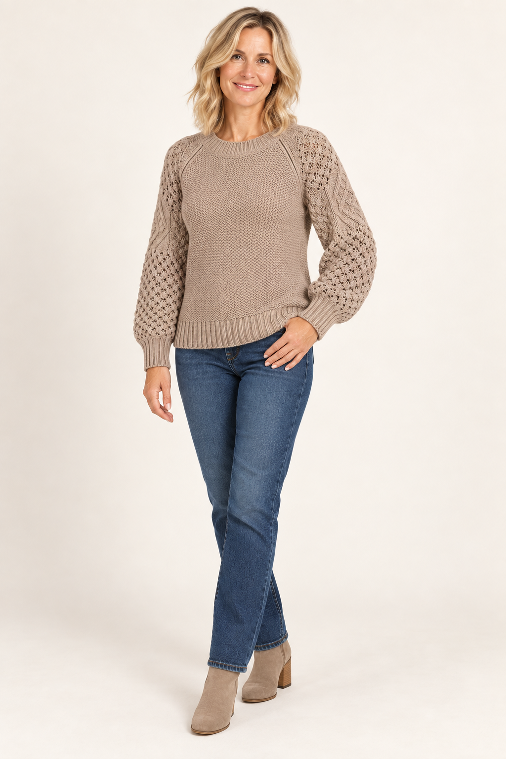 Elena | Textured knit sweater for women