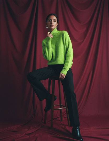 Warme Dames Gebreide Trui – Zachte Turtleneck Pullover voor Herfst & Winter