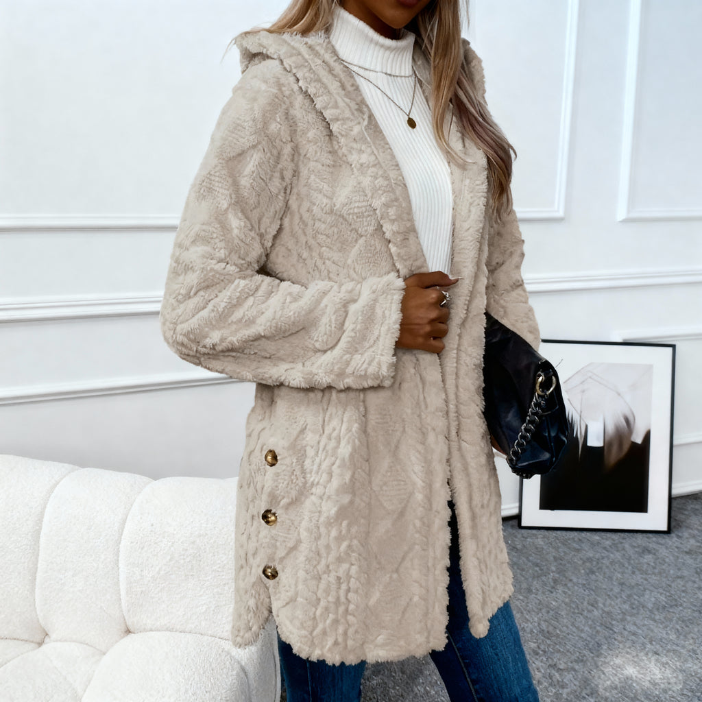 Women’s Fleece Hooded Vest – Argyle Pattern