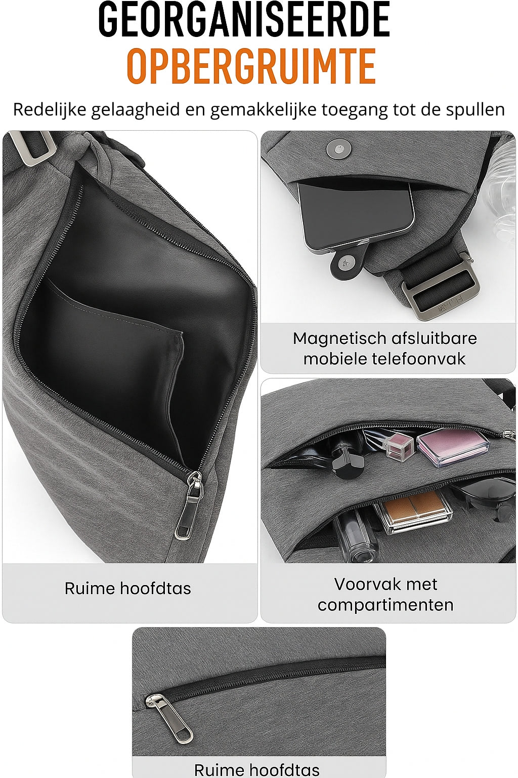 Bonvive | Anti-Diefstal Crossbody Schoudertas – Veilige & Stijlvolle Tas voor Reizen, Werk en Sport