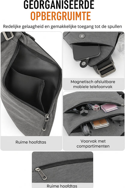 Bonvive | Anti-Diefstal Crossbody Schoudertas – Veilige & Stijlvolle Tas voor Reizen, Werk en Sport