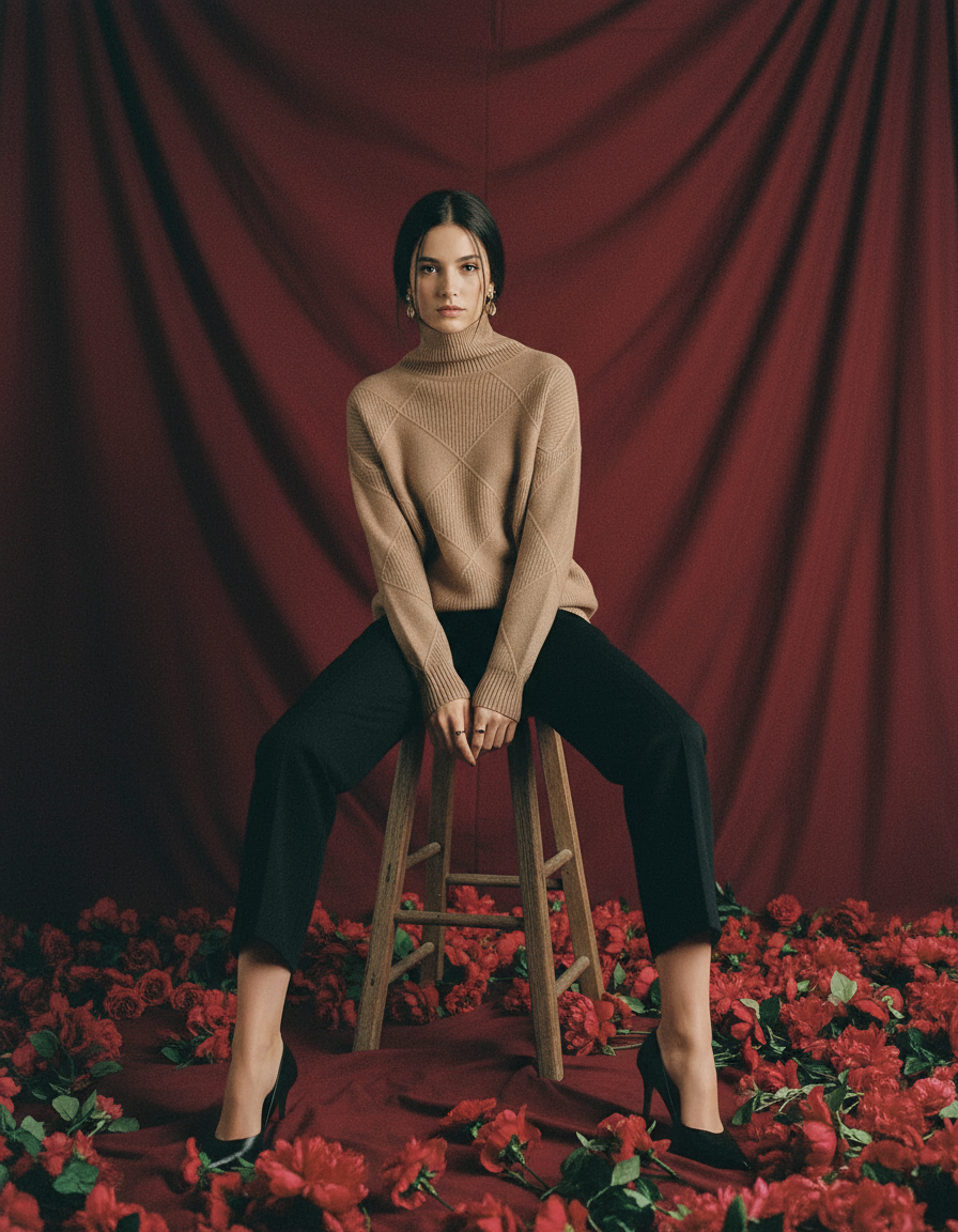 Warme Dames Gebreide Trui – Zachte Turtleneck Pullover voor Herfst & Winter