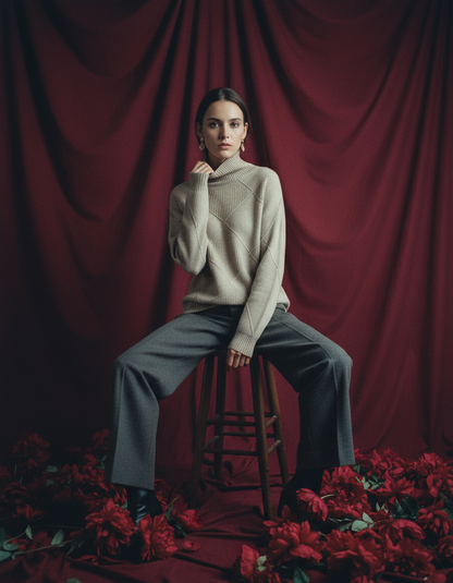 Warme Dames Gebreide Trui – Zachte Turtleneck Pullover voor Herfst & Winter