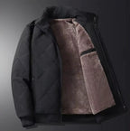 Men’s Slim Fit Thickened Cotton Jacket with Fleece Lining