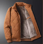 Men’s Slim Fit Thickened Cotton Jacket with Fleece Lining