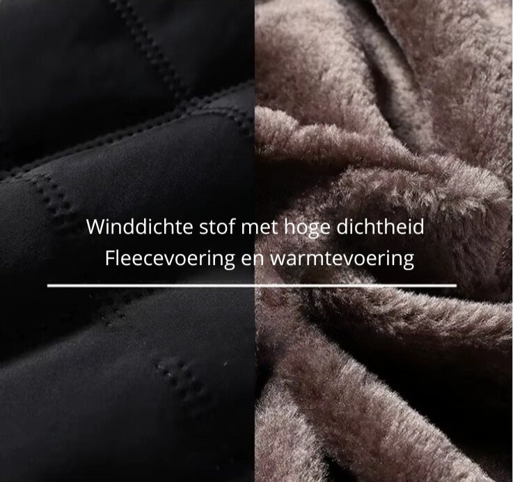Heren Slim Fit Verdikte Katoenen Jas met Fleece Voering