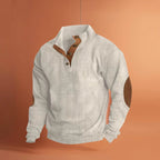 Men’s Corduroy Sweater – Casual Stand Collar Pullover with Long Sleeves