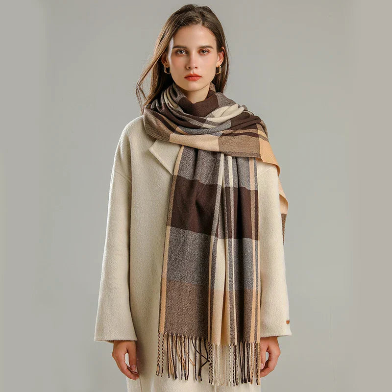 Bonvieve | Elegant Checked Windsor Scarf – Stylish and Timeless