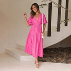 Bonvieve | Summer Women’s Dress with Puff Sleeves – Elegant Vacation Style | Trendy | Luxe Look