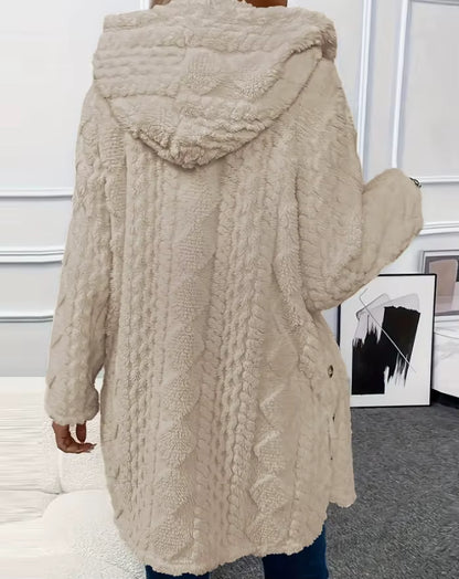 Dames Fleece Vest met Capuchon – Argyle Patroon