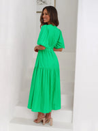 Bonvieve | Summer Women’s Dress with Puff Sleeves – Elegant Vacation Style | Trendy | Luxe Look