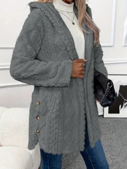 Women’s Fleece Hooded Vest – Argyle Pattern