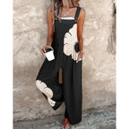 Bonvieve | Women’s Summer Floral Jumpsuit – Wide Legs, Thick Straps & Pockets