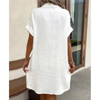 Bonvieve | Casual Linen Shirt Dress with Pockets – For Women
