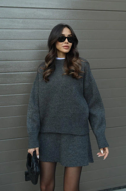 Bonvive | Gebreid Rokpak: Stijlvolle Top en Rok Set voor Elke Gelegenheid