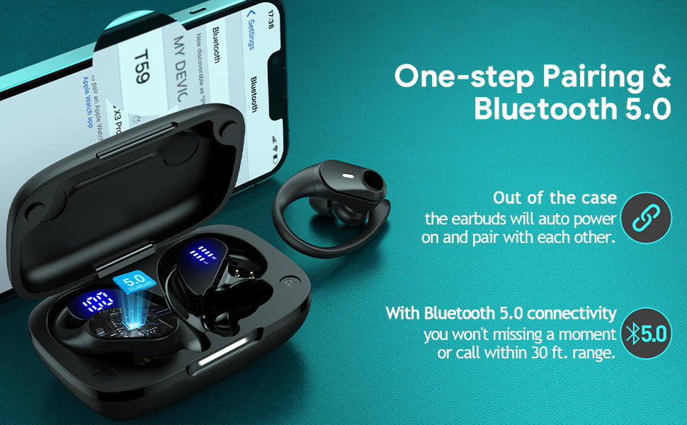 GOLREX GymPro Sports Earbuds – Wireless, Comfortable & Powerful Sound