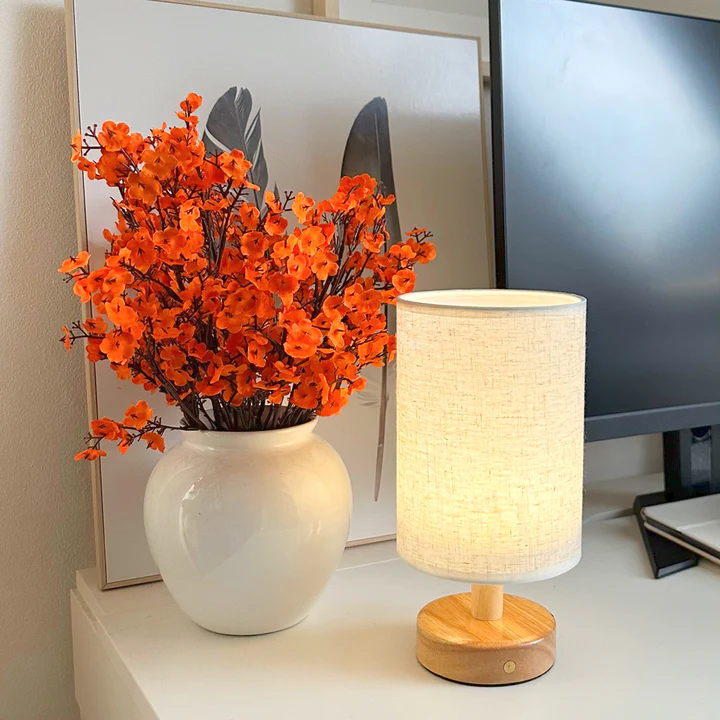 Bonvieve | Elegant Linen Table Lamp – Stylish Lighting with a Natural Touch
