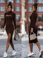 Bonvieve | Elegant Knitted Dress with Long Sleeves – Stylish & Comfortable